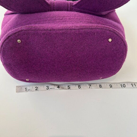 NWT Kate Spade New York Walker Park Purple Felt Thick Bow Bag - Picture 8 of 12